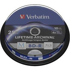 Verbatim m disc Verbatim M-Disc BD-R 25GB 4x 10-pack Spindel Inkjet