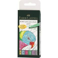 Faber-Castell 6 PITT Artist Pens Brush Pastel