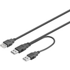USB-kabel Kablar Deltaco USB A - 2xUSB A M-F 0.3m