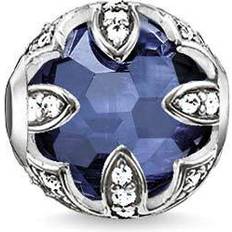 Thomas Sabo Lotus Bead Charm - Silver/White/Dark Blue