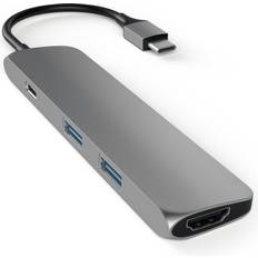 Svarta Datortillbehör Satechi Slim Aluminium USB-C Multi-Port