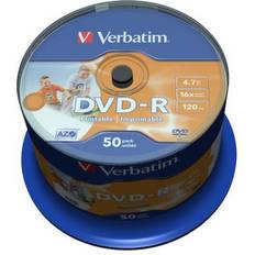 Optisk lagring Verbatim DVD-R 4.7GB 16x Spindle 50-Pack Wide Inkjet