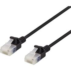 Cat6a - Nätverkskablar Deltaco Slim U/UTP Cat6a RJ45 - RJ45 LSZH 0.5m