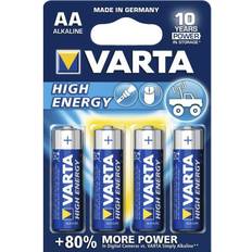 Varta Alkalisk - Batterier - Engångsbatterier Batterier & Laddbart Varta High Energy AA 4-pack