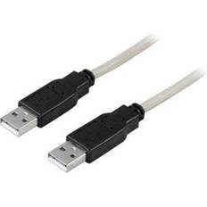 Deltaco Gråa - USB A-USB A - USB-kabel Kablar Deltaco USB A - USB A 2.0 0.5m
