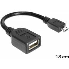 Hane - Hona - USB A-USB Micro-B - USB-kabel Kablar DeLock USB A-USB Micro-B 2.0 M-F 0.2m