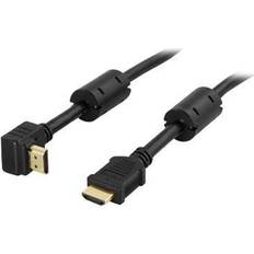 HDMI-kablar Deltaco HDMI - HDMI High Speed with Ethernet (angled) 1m
