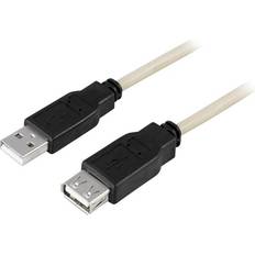 Deltaco Gråa - USB A-USB A - USB-kabel Kablar Deltaco USB A - USB A M-F 2.0 2m