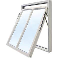 Aluminium - Brun Fönster Effektfönster AVFP Aluminium Vridfönster 3-glasfönster 130x90cm