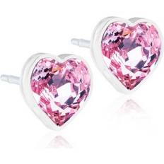 Rosa Örhängen Blomdahl Heart Earrings 6mm - White/Pink