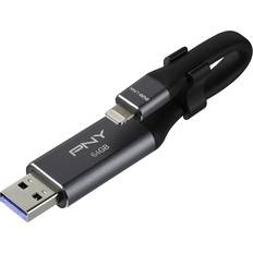 PNY 64 GB - Memory Stick PRO-HG Duo - USB Type-A USB-minnen PNY Duo-Link 64GB USB 3.0 Type-A/Apple Lightning