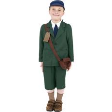 40-tal - Vit Dräkter & Kläder Smiffys World War II Evacuee Boy Costume