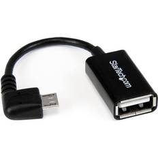 Båda kontakterna - USB-kabel Kablar StarTech Right Angle USB A-USB Micro-B OTG 2.0 0.1m