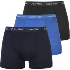 Calvin Klein Blåa - Herr Kalsonger Calvin Klein Cotton Stretch Boxers 3-pack - Black/Blueshadow/Cobaltwater Dtm Wb