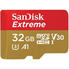 SanDisk 32 GB Minneskort SanDisk Extreme MicroSDHC Class 10 UHS-I U3 V30 A1 100/60MB/s 32GB +Adapter