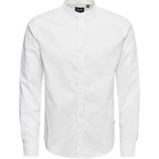 XL Skjortor Only & Sons Solid Long Sleeved Shirt - White