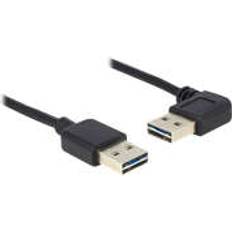 DeLock Rund - USB A-USB A - USB-kabel Kablar DeLock Easy USB A - USB A (1x angled) 2.0 1m