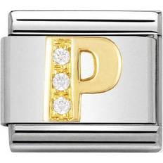 Nomination Composable Classic Link Letter P Charm - Gold/Silver/White