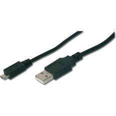 Digitus USB A-USB Micro-B - USB-kabel Kablar Digitus USB A-USB Micro-B 2.0 1m