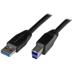 Hane - Hane - Nickel - USB A-USB B - USB-kabel Kablar StarTech Active USB A-USB B 3.0 10m