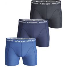 Björn Borg Herr - Svarta Underkläder Björn Borg Solid Essential Shorts 3-pack - Blue