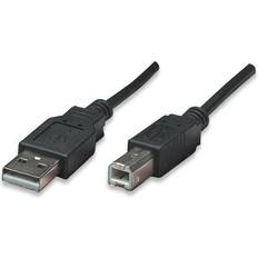 Manhattan USB-kabel Kablar Manhattan Hi-Speed USB A-USB B 2.0 0.5m