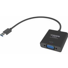 Vision USB-kabel Kablar Vision USB A - VGA 0.2m
