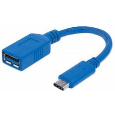 Blåa - USB A-USB C - USB-kabel Kablar Manhattan SuperSpeed USB A-USB C 3.0 0.2m