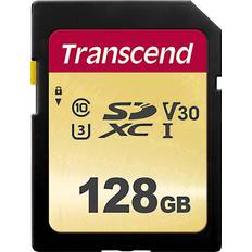 128 GB - SDXC - V30 Minneskort Transcend 500S SDXC Class 10 UHS-I U3 V30 95/60MB/s 128GB