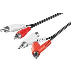 En kontakt - RCA-kablar Wentronic Passthrough 2RCA-4RCA M-F Angled 1.5m