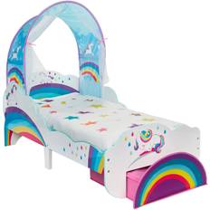 Multifärgade Barnsängar Hello Home Unicorn & Rainbow Toddler Bed with Light up Canopy & Storage Drawer 77x142cm