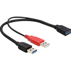 DeLock Rund - USB A-USB A - USB-kabel Kablar DeLock 2xUSB A-USB A M-F 3.0 0.3m