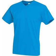 Blåa - Herr - Viskos T-shirts Stedman Classic V-Neck T-shirt - Ocean Blue