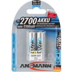 Ansmann Batterier - NiMH Batterier & Laddbart Ansmann NiMH Mignon AA 2700mAh Compatible 2-pack