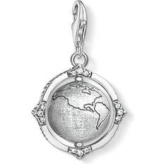 Thomas Sabo Charm Club Vintage Globe Charm Pendant - Silver/White