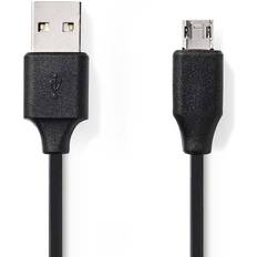 Lila - USB-kabel Kablar Nedis Reversible USB A-USB Micro-B 2.0 1m