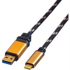 Roline USB A-USB C - USB-kabel Kablar Roline Gold USB A-USB C 3.1 (Gen.2) 1m