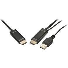 HDMI-kablar - LSZH Lindy HDMI - HDMI/USB A 30m