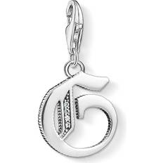 Thomas Sabo Charm Club Letter G Charm Pendant - Silver/White