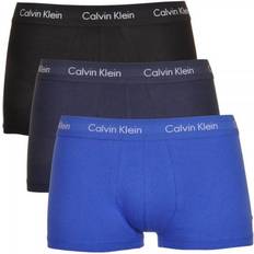 Calvin Klein Blåa - Herr Kalsonger Calvin Klein Cotton Stretch Low Rise Trunks 3-pack - Royal/Navy/Black