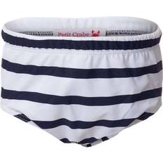 Elastan Badblöjor Petit Crabe Leo Swim Nappy - White/Blue