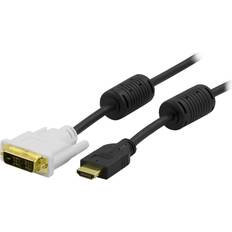 HDMI-kablar Deltaco HDMI - DVI-D Single Link 1m