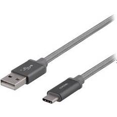 Deltaco Svarta - USB A-USB C - USB-kabel Kablar Deltaco USB A-USB C 2.0 2m
