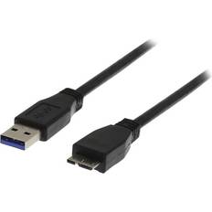 3.0 - USB-kabel Kablar Deltaco USB A - USB Micro-B 3.0 1m
