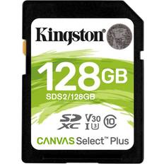 128 GB - SDXC - V30 Minneskort Kingston Canvas Select Plus SDXC Class 10 UHS-I U3 V30 100/85MB/s 128GB