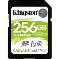256 GB - SDXC Minneskort & USB-minnen Kingston Canvas Select Plus SDXC Class 10 UHS-I U3 V30 100/85MB/s 256GB