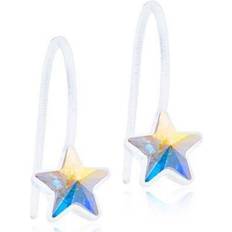 Blomdahl Star Pendant Fixed Earrings - White/Rainbow