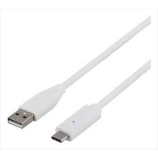 USB A-USB C - USB-kabel - Vita Kablar Deltaco USB A - USB C 2.0 1m