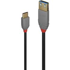 Lindy USB A-USB C - USB-kabel Kablar Lindy Anthra Line USB A-USB C 3.1 M-F 0.1m