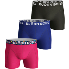 Björn Borg Rosa Kalsonger Björn Borg Seasonal Solid Cotton Stretch Shorts 3-pack - Fuchsia Purple